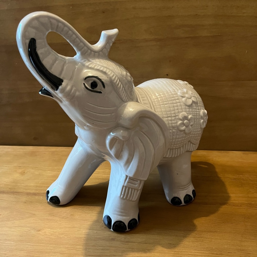 black and white elephant